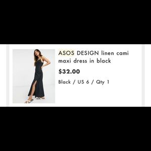 ASOS Black Maxi Dress Size 6